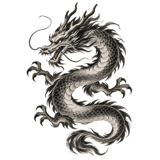 龍の墨絵