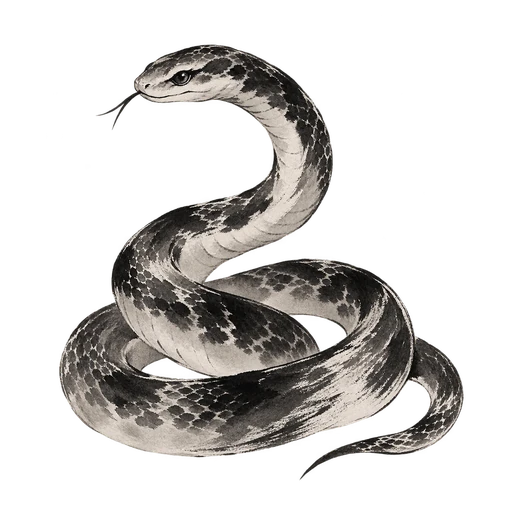 蛇の墨絵